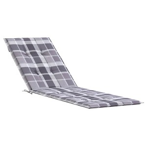 vidaXL Deck Chair Cushion Gray check Oxford fabric (100% polyester) - 1 of 4
