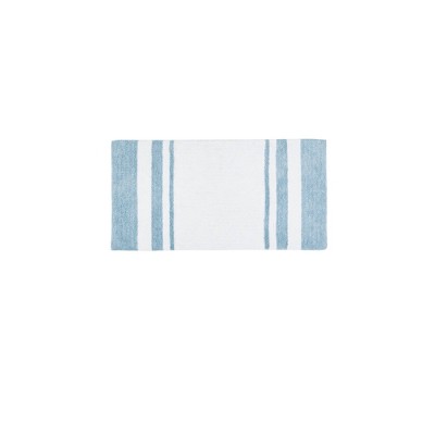 Photo 1 of 27&#34;x45&#34; Spa Cotton Reversible Bath Rug Blue