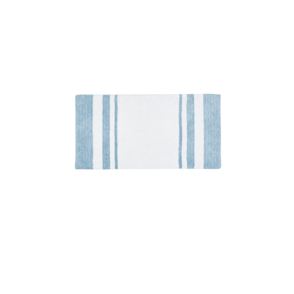 27inx45in Spa Cotton Reversible Bath Rug Blue