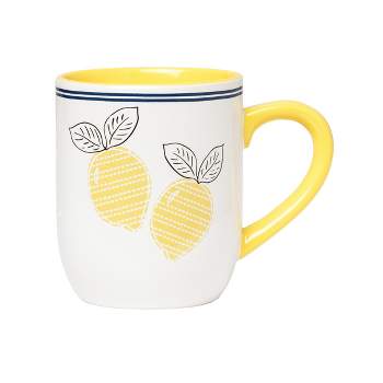 C&F Home Lemon Stripe Mug 16 oz