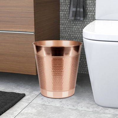 Hudson Polished Copper Stainless Steel Round Wastebasket