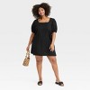 Women's Linen Short Sleeve Mini Sundress - A New Day™ - 3 of 3