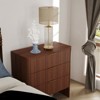 KOLIGEY Bedside Cabinet with 3 Drawers & Wavy Pattern, Modern Wooden Dressing Table - 3 of 4
