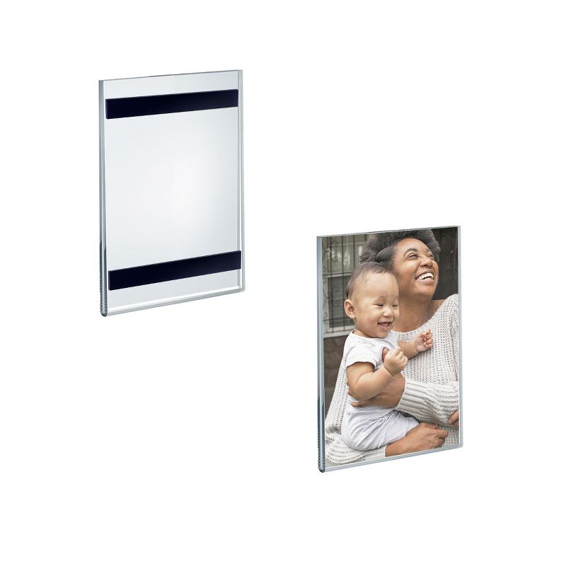Azar Displays Clear Acrylic Magnet Back Photo Frames 5" W x 7" H - Vertical / Portrait, 2-Pack, 2 of 6