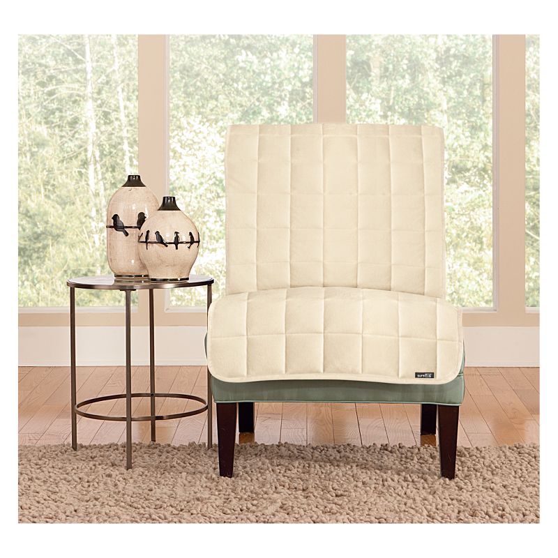 Antimicrobial Quilted Armless Chair Furniture Protector - Sure Fit, 3 of 5