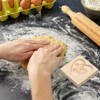 Unique Bargains Wooden Biscuit Press Carved Baking Tool Cookie Mould 2 Pcs - 4 of 4