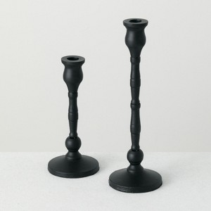 Sullivans Set Of 2 Iron Taper Candle Holders 12.5"H & 15.25"H Black - 1 of 4