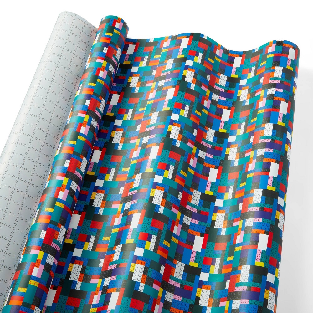 Urban Brick Gift Wrap Blue/Purple - LEGO Collection x Target