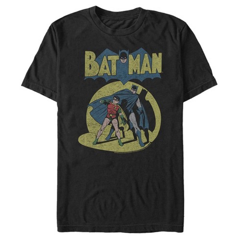 Men's Batman With Robin Vintage Comics T-shirt - Black - X Large : Target