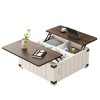 Farmhouse Lift Top Coffee Table with Storage, Wood Coffee Table with Charging Station and USB Ports - 2 of 4