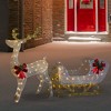 Northlight 48" LED Lighted Glitter Reindeer with Sleigh Outdoor Christmas Decoration - 2 of 4