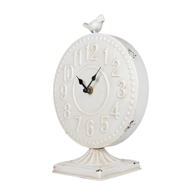Bird Tabletop Clock White Metal - Foreside Home & Garden, 4 of 7