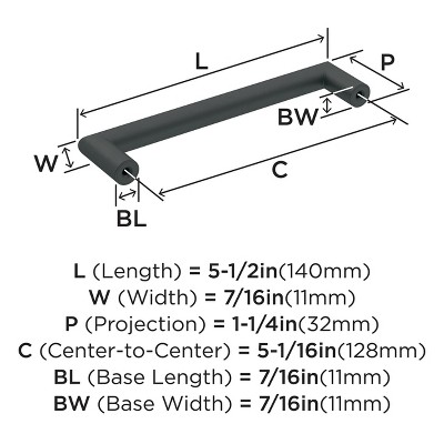 Matte Black Modern Industrial Bar Pull with Mounting Hardware