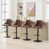 Bar Stools Set of 4,Adjustable Swivel Barstools, Faux Leather Bar Chairs,Upholstered Counter Height with High Backrest - 2 of 4