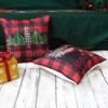 Christmas Pillow Covers 18x18 Inch Set of 2 Trees Red Black Green Red Buffalo Plaid Decorative - 3 of 4