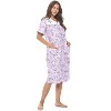 Casual Nights Women's Snap-front House Dress Short Sleeve Woven Duster Housecoat Lounger Sleep Dress - 2 of 4