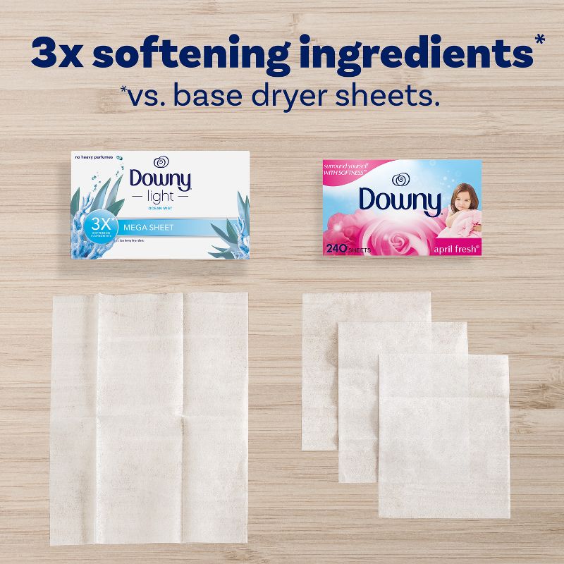 Downy Dryer Sheets - Ocean Mist - 130ct, 4 of 12