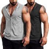 COOFANDY Men's Workout Hooded Tank Tops 2 Pack Zip Up Sleeveless Gym Shirts Muscle Cut Off T Shirt Bodybuilding Hoodies - 4 of 4