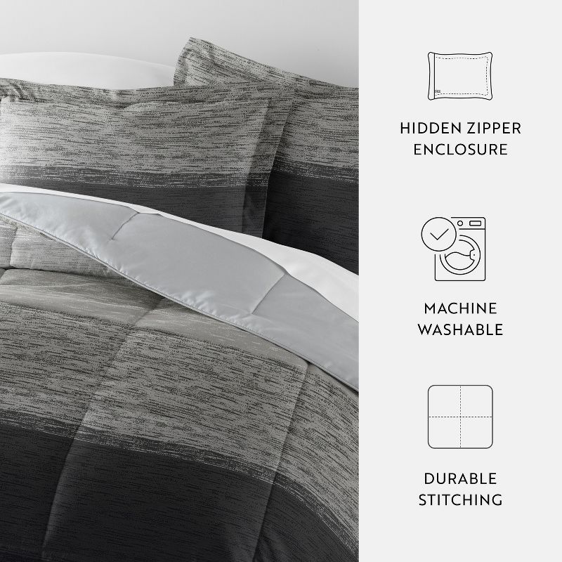 Geometric Modern Reversible Soft Comforter Sets, Down Alternative, Easy Care - Becky Cameron, 6 of 22