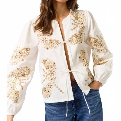 Women's Mavis Embroidered Tie Top - lalavon