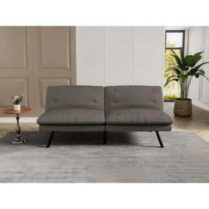 Dyonery 70" Memory Foam Folding Convertible Linen Futon Sofa Couch,Detachable Cushion,Adjustable Backrest, for Living Room,Office,Apartment, Black - 1 of 4