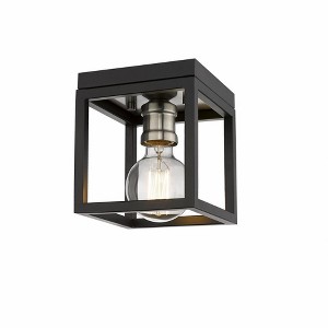 Z-Lite Kube 1 - Light Flush Mount in  Matte Black/Brushed Nickel - 1 of 4