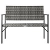 vidaXL 2-Seater Patio Bench Gray Poly Rattan - 3 of 4