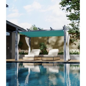 Aluminum Pergola w/ Retractable Canopy - Heavy-Duty UV-Resistant for Deck, Backyard - 1 of 4