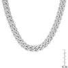 Steeltime Men's stainless steel and simulated black diamonds cuban link chain necklace. Color Options: Silver, Gold, Black. Size Option: 24", 30" - 3 of 4