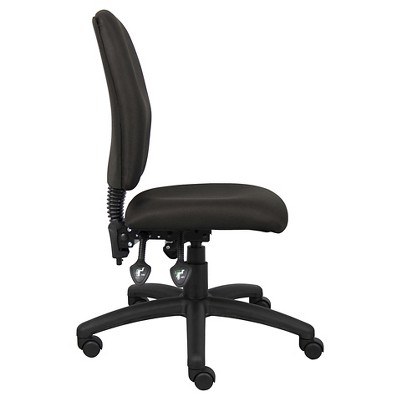 Adjustable Swivel Task Chair in Black Fabric with Lumbar Support