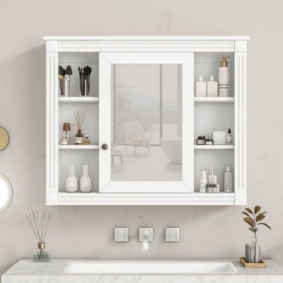 Medicine Cabinet With Mirror,Vanity Countertop With Sink,Toilet Mirror Storage,Vanities And Medicine Cabinets,Shaving Cabinet-The Pop Home