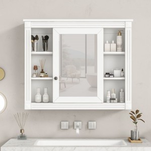 Medicine Cabinet With Mirror,Vanity Countertop With Sink,Toilet Mirror Storage,Vanities And Medicine Cabinets,Shaving Cabinet-The Pop Home - 1 of 4
