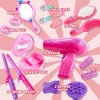 Joyfy 17 Pcs Beauty Salon Toys for Girls, Pretend Play Doll Hair Stylist Toy for Kids Toddler Makeup Party Favor, Birthday Easter Halloween Gift - 2 of 4