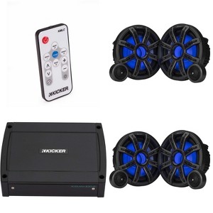 Kicker Premium Marine (2 Pair ) 8" Component Speaker and Amplifier bundle Includes LED Remote ( 51MSS84 & 48KXMA4002 ) - 1 of 4