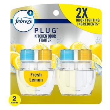 Febreze Kitchen Fade Defy Plug Air Freshener - Fresh Lemon Scent - 2pk