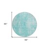 Teal Blue And Ivory Abstract Washable Indoor Outdoor Area Rug - 3 of 4