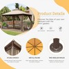 10'x13' Gazebo, Outdoor Gazebo with Mosquito Netting, Metal Frame Double Roof Soft Top Patio Gazebo Canopy Tent (Khaki) - 2 of 4