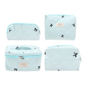 Unique Bargains Handheld Bow Embroidery Makeup Bag 4 Pcs - 1 of 4