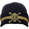 Ripple Junction One Piece Straw Hat Crew Skull Metallic Gold Watchmen Beanie - 4 of 4