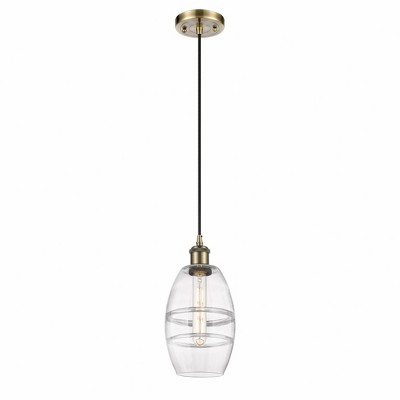 Vaz - 1 Light Cord Hung Mini Pendant In Industrial Style-8.13 Inches Tall and 5.88 Inches Wide