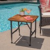 Ocala Acacia Industrial Side Table: Weather-Resistant, Square Patio Accent - Christopher Knight Home - 2 of 4