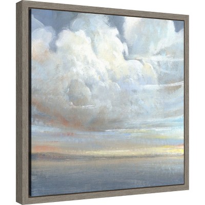 Tim O'Toole Abstract Sky Lithograph on Canvas with Greywash Frame