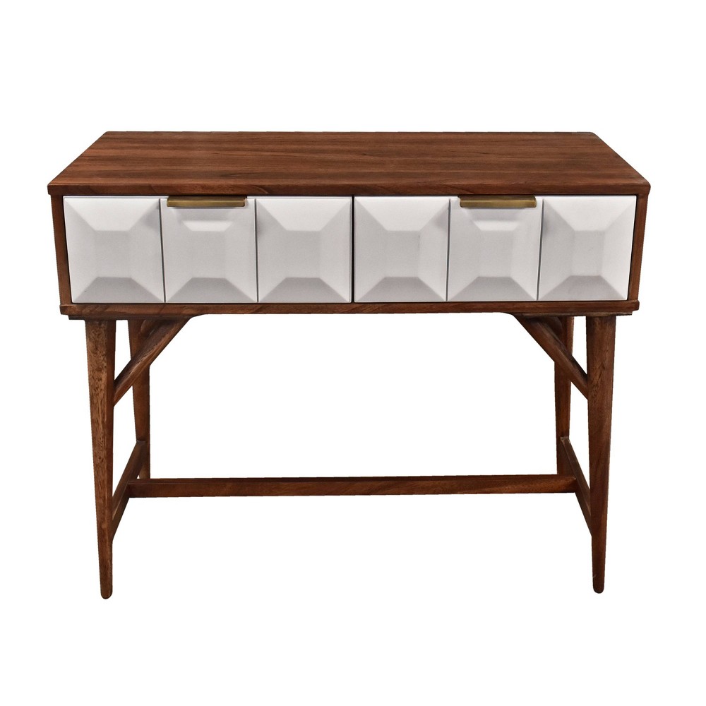Steve Silver Co. Ginny Console Table Walnut : Mid-Century Modern, Acacia Frame, Wood Veneer Top, 36" Width