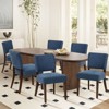 Set of 2 Mid-Century Modern Upholstered Dining Chairs with Wood Legs, Fabric Kitchen Side Chairs with Back for Dining Room or Restaurant - 2 of 4