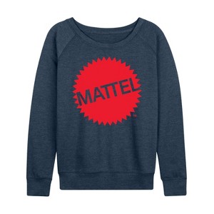 Women's - Mattel - Mattel Original Logo Lightweight French Terry Wide Neck Long Sleeve Shirt - 1 of 4