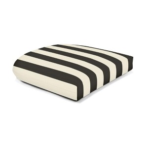 Casual Cushion Stripe Sunbrella Fabric 1-Piece Indoor/Outdoor Wicker Seat Pad Cushion, 19.5"W x 19.5"L - 1 of 4