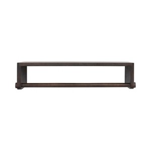 Storied Home Mango Wood Wall Shelf with Rod, Espresso Finish - 1 of 4