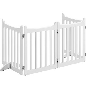 Yaheetech Wooden Pet Gate Pet Puppy Fence, White - 1 of 4