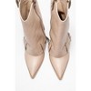Lola - Beige Zip Pointed Toe Heel Boot (Women) | Prologue Shoes - 3 of 4