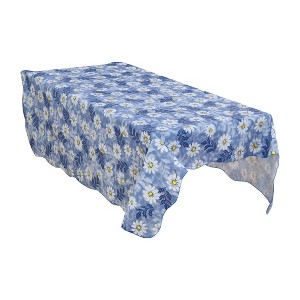 PiccoCasa Floral Printed Water Oil Resistant Vinyl Square Tablecloths Multicolored 60"x60" - 1 of 4